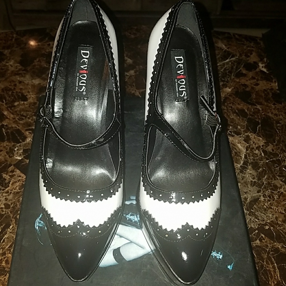 Mary Jane saddlelock style platform stilettos
